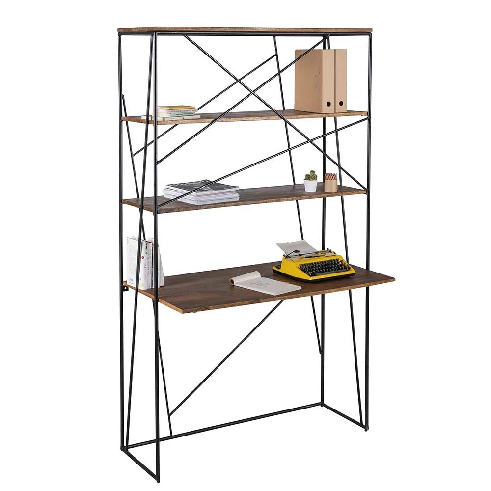 120x202x60 Cm Regal Mit Schreibtisch Im Loft Style - Offia 6 120x202x60 Cm Regal Mit Schreibtisch Im Loft Style - Offia – Bild 4
