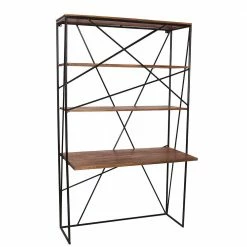 120x202x60 Cm Regal Mit Schreibtisch Im Loft Style - Offia