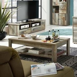 Raik Shop -Raik Shop 130x65 cm wohnzimmertisch im shabby chic mit zusatzablage curacon 01