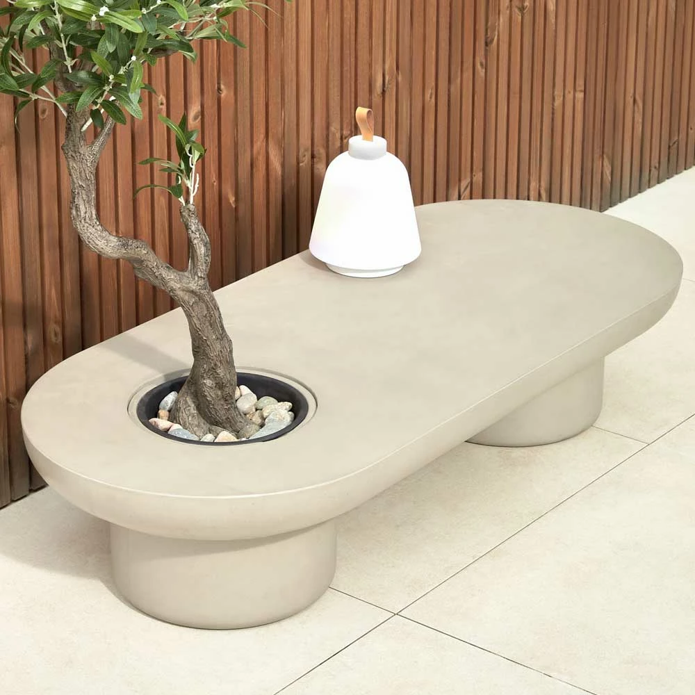 140x30x60 Ovaler Tisch Aus Leichtbeton - Catania 4 140x30x60 Ovaler Tisch Aus Leichtbeton - Catania – Bild 2