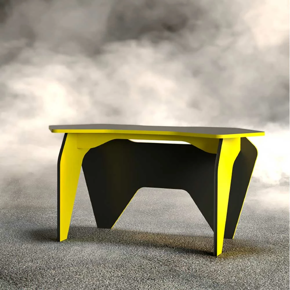 150x76x70 Design Schreibtisch In Schwarz & Gelb - Carimo 4 150x76x70 Design Schreibtisch In Schwarz & Gelb - Carimo – Bild 2