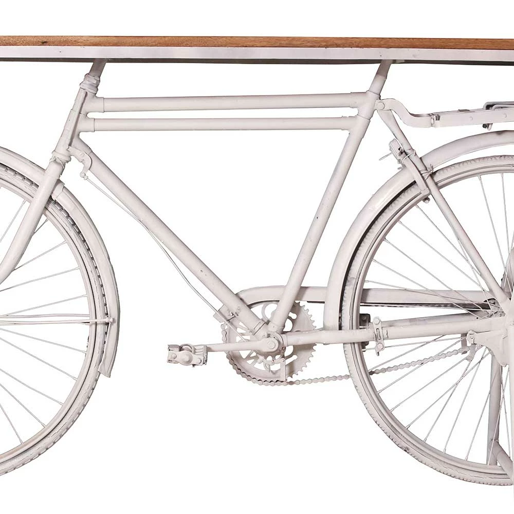190x95x41 Design Tisch Mit Fahrradgestell Antikweiß - Olivia 7 190x95x41 Design Tisch Mit Fahrradgestell Antikweiß - Olivia – Bild 6
