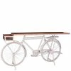 190x95x41 Design Tisch Mit Fahrradgestell Antikweiß - Olivia