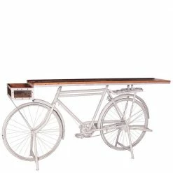 190x95x41 Design Tisch Mit Fahrradgestell Antikweiß - Olivia