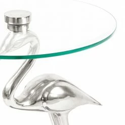 40x58x40 Runder Glas Tisch Mit Vogel Säulenfuß - Prasido -Raik Shop 40x58x40 runder glas tisch mit vogel saeulenfuss aus aluminium prasido 05