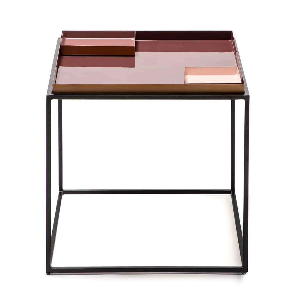 45x45 Beistelltisch In Rosa & Schwarz - Aramova 4 45x45 Beistelltisch In Rosa & Schwarz - Aramova – Bild 2