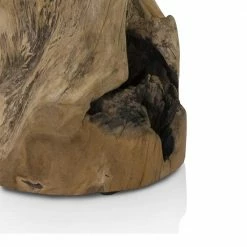 50cm Runder Designtisch Mit Sicherheitsglas - Anyto -Raik Shop 50cm runder designtisch mit sicherheitsglas teak baumstumpf anyto 03