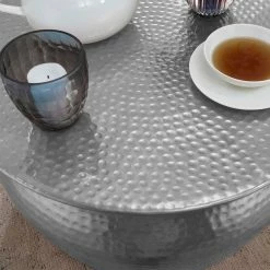 60x31x60 Alu Couchtisch In Silberfarben - Bastia -Raik Shop 60x31x60 alu couchtisch in silberfarben handgearbeitet bastia 02