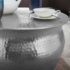 60x31x60 Alu Couchtisch In Silberfarben - Bastia -Raik Shop 60x31x60 alu couchtisch in silberfarben handgearbeitet bastia 03