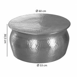 60x31x60 Alu Couchtisch In Silberfarben - Bastia -Raik Shop 60x31x60 alu couchtisch in silberfarben handgearbeitet bastia 04