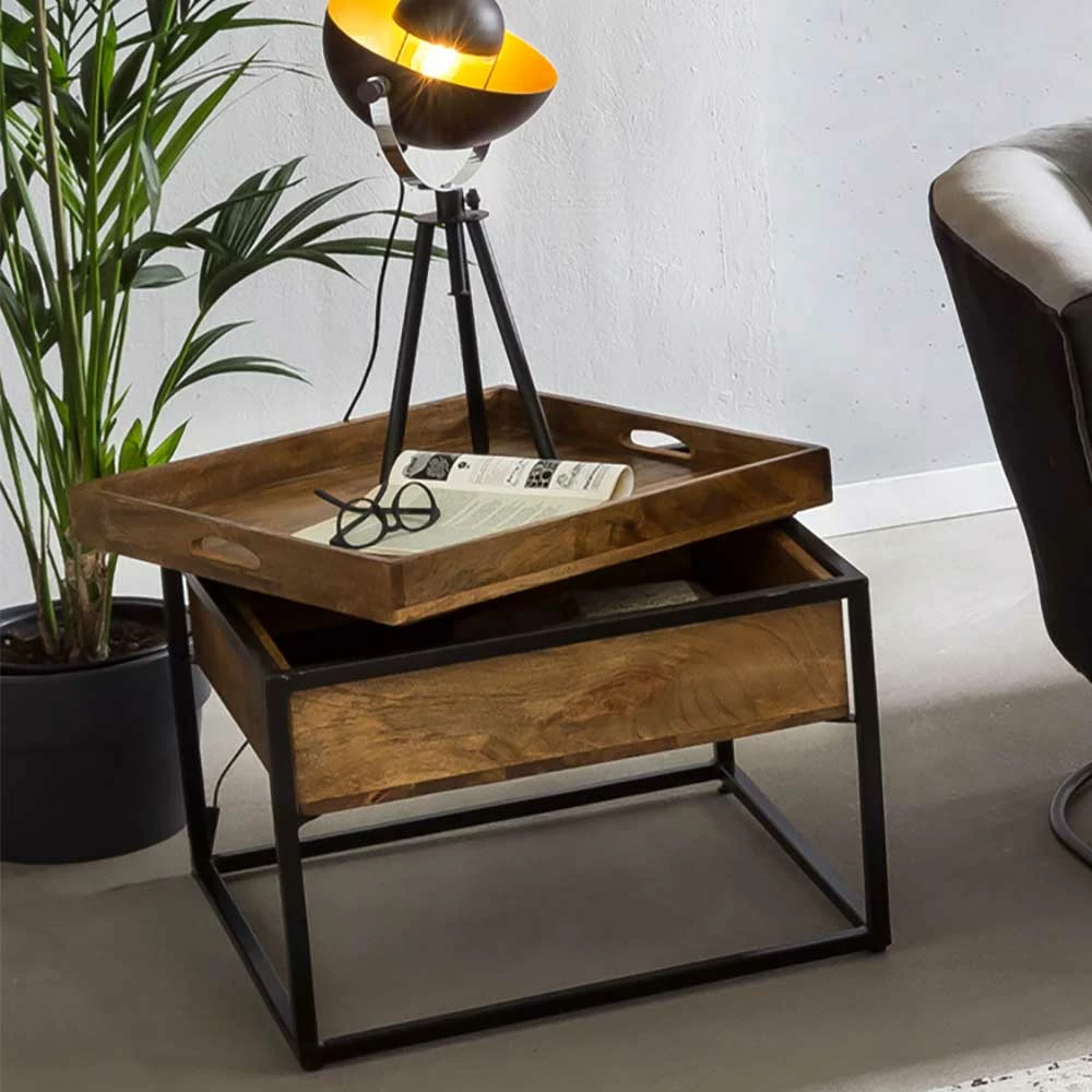 60x47x60 Beistelltisch Mit Tablett & Staufach - Imhelia 6 60x47x60 Beistelltisch Mit Tablett & Staufach - Imhelia – Bild 4