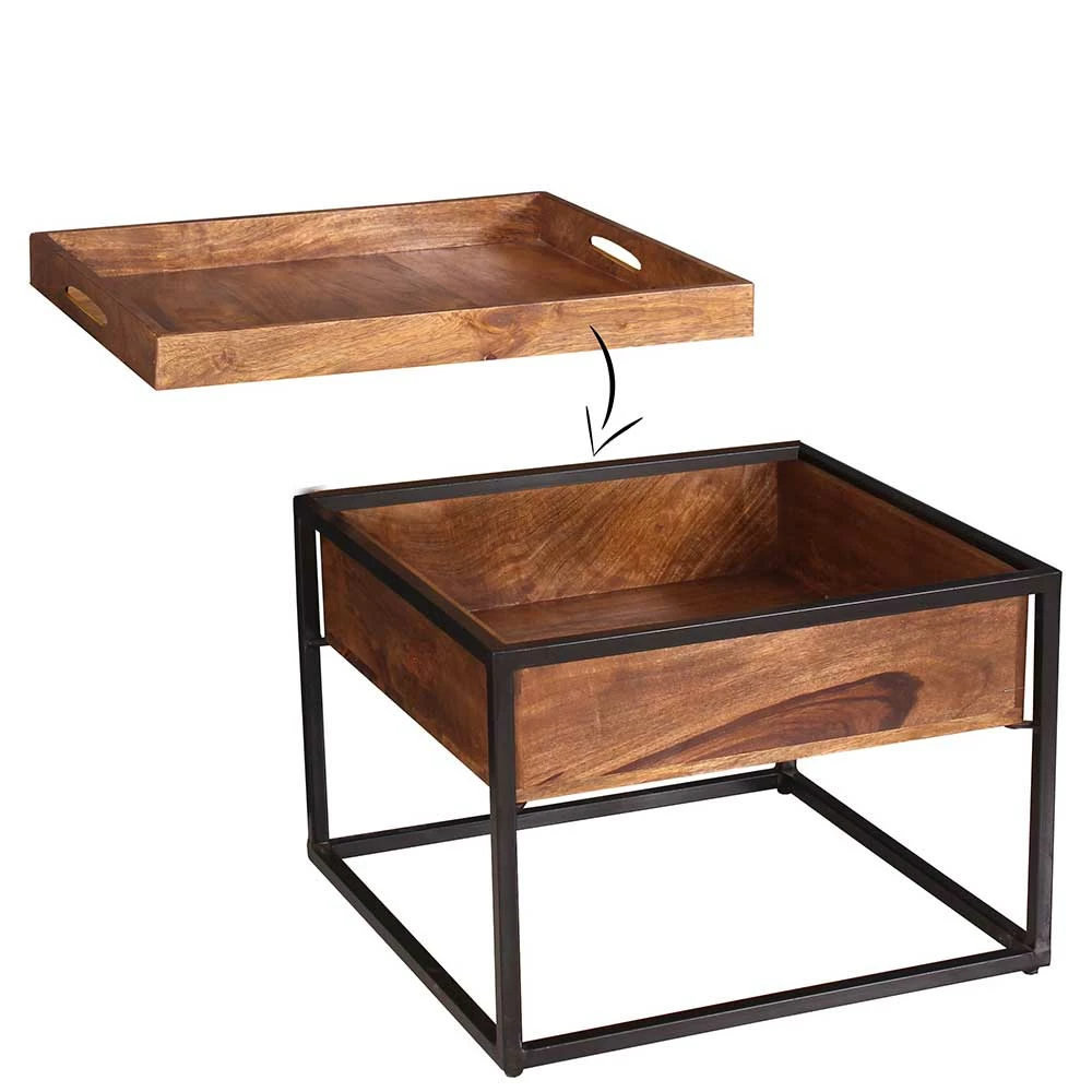 60x47x60 Beistelltisch Mit Tablett & Staufach - Imhelia 7 60x47x60 Beistelltisch Mit Tablett & Staufach - Imhelia – Bild 5