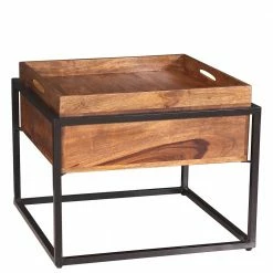 60x47x60 Beistelltisch Mit Tablett & Staufach - Imhelia