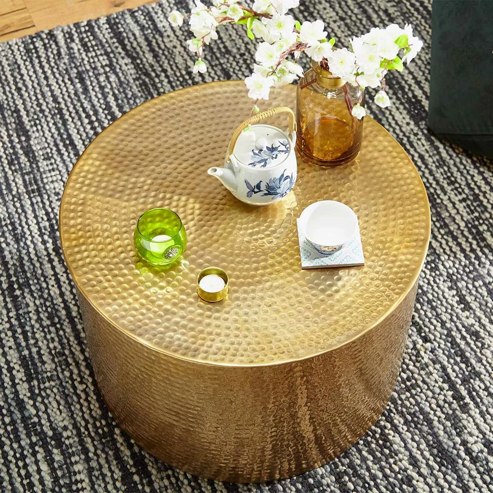 61x41x61 Wohnzimmer-Tisch Aus Alu In Gold - Rading 5 61x41x61 Wohnzimmer-Tisch Aus Alu In Gold - Rading – Bild 3