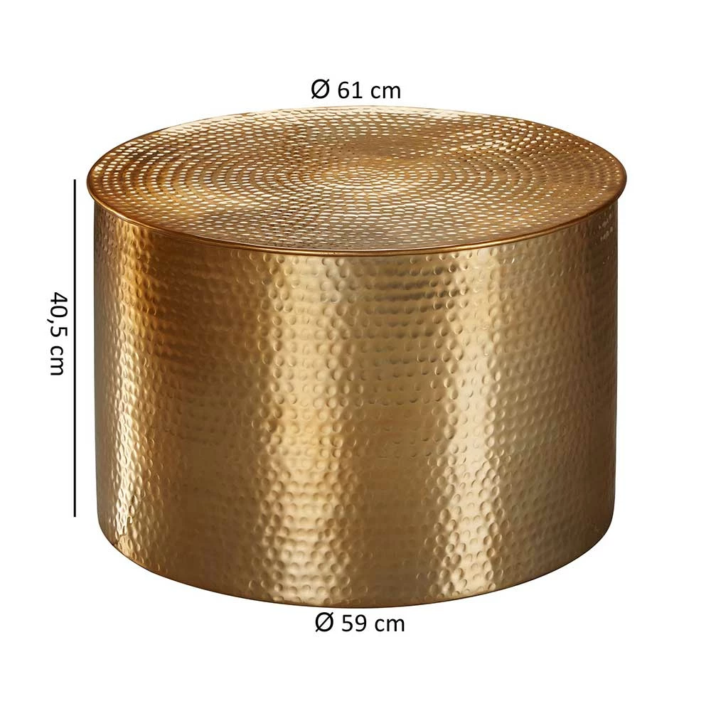 61x41x61 Wohnzimmer-Tisch Aus Alu In Gold - Rading 7 61x41x61 Wohnzimmer-Tisch Aus Alu In Gold - Rading – Bild 5