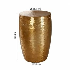 62cm Hoher Beistelltisch Aus Alu In Gold - Prudenca 11 62cm Hoher Beistelltisch Aus Alu In Gold - Prudenca -Raik Shop 62cm hoher beistelltisch aus alu in gold lackiert in fass design prudenca 04