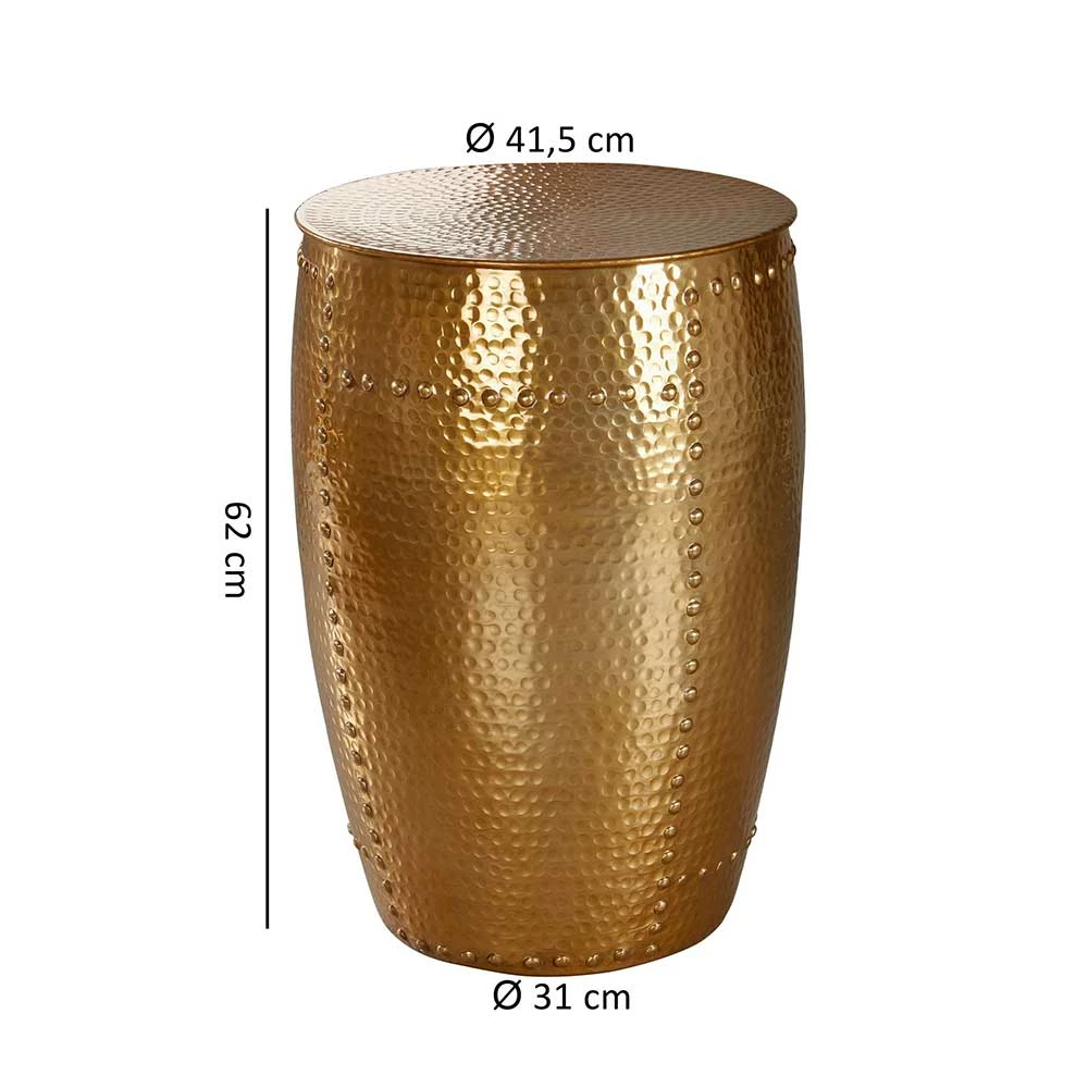 62cm Hoher Beistelltisch Aus Alu In Gold - Prudenca 7 62cm Hoher Beistelltisch Aus Alu In Gold - Prudenca – Bild 5