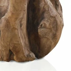 70cm Runder Couchtisch Mit Glasplatte - Tamara -Raik Shop 70cm runder couchtisch mit glasplatte kugelform teak wurzel tamara 03