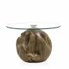 70cm Runder Couchtisch Mit Wurzel Fuß - Murdian -Raik Shop 70cm runder couchtisch mit wurzel fuss teak glas platte murdian f