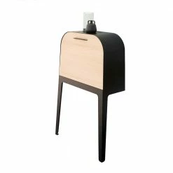 75x114x33 Design Sekretär Aus Eiche & Stahl - Anin