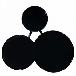 87x50x71 Beistelltisch Mit 3 Ablagen - Emena -Raik Shop 87x50x71 beistelltisch mit 3 ablagen in rund in schwarz natur emena 04