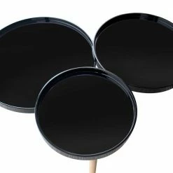 87x50x71 Beistelltisch Mit 3 Ablagen - Emena -Raik Shop 87x50x71 beistelltisch mit 3 ablagen in rund in schwarz natur emena 05