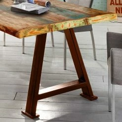 A-Fuß Esstisch Mit Altholz-Platte - Marike -Raik Shop a fuss esstisch mit altholz platte in bunt braun shabby style marike 02