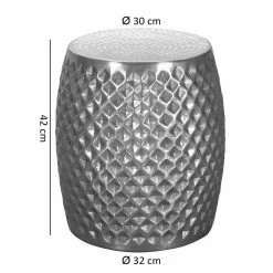 Alu Designtisch In Silber - Iliavos -Raik Shop alu designtisch in silber mit zylinderform 32x42x32 iliavos 02