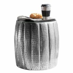 Alu Metall Beistelltisch In Fassform - Jaxon