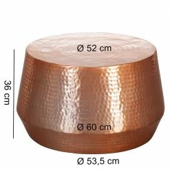 Aluminium Beistelltisch In Kupferfarben - Lenn -Raik Shop aluminium beistelltisch in kupferfarben mit hammerschlag optik lenn 02