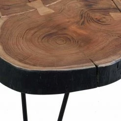 Baumscheiben Couchtisch Lariona Mit Metall-Gestell -Raik Shop baumscheiben couchtisch metall gestell akazie massiv lariona 05