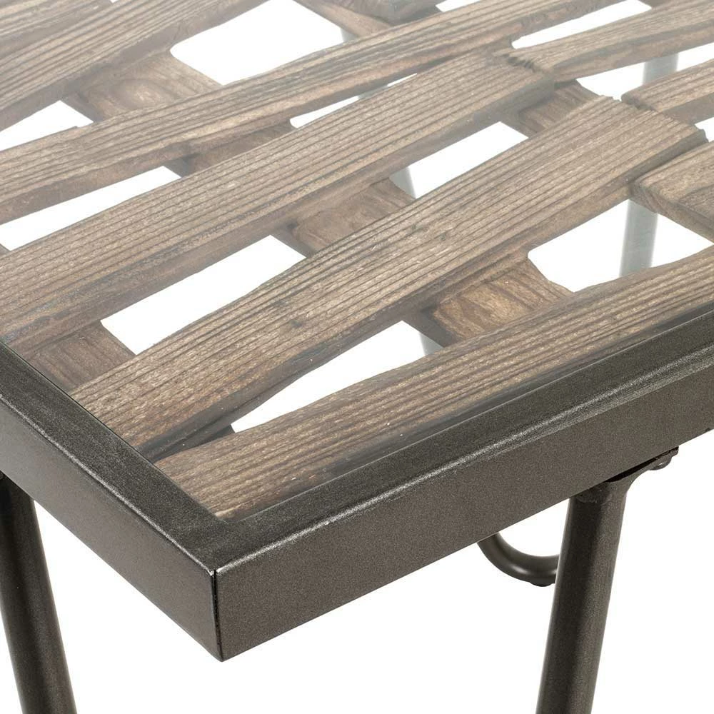 Beistelltisch Aus Glas & Holz & Stahl - Zilandra 5 Beistelltisch Aus Glas & Holz & Stahl - Zilandra – Bild 3