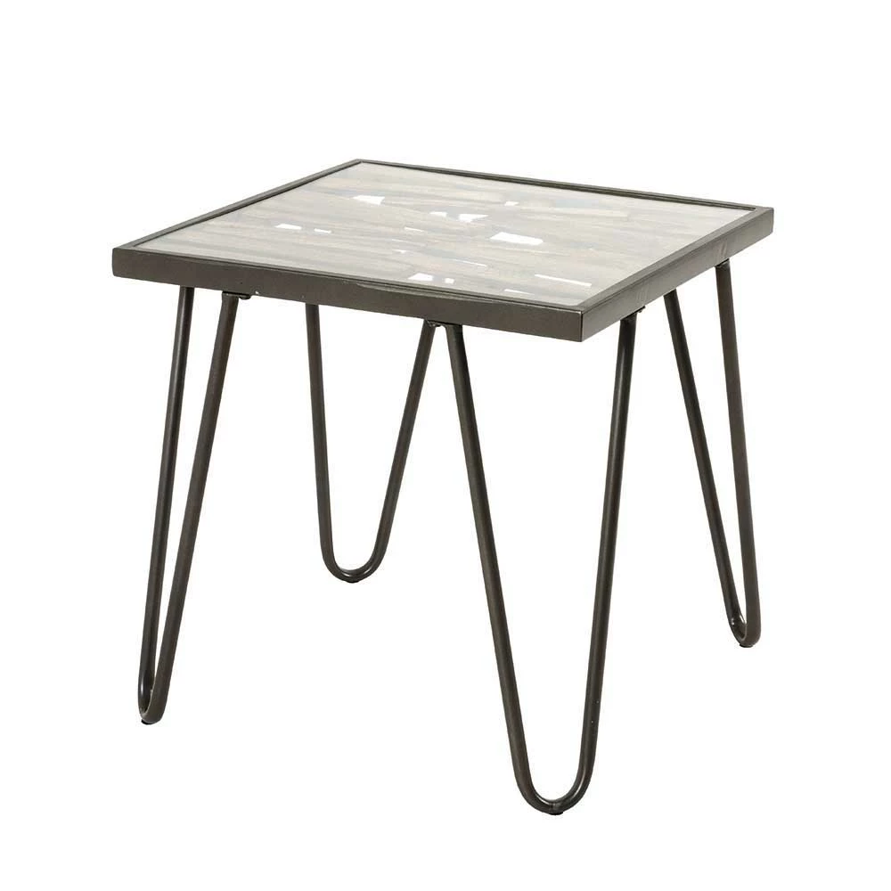 Beistelltisch Aus Glas & Holz & Stahl - Zilandra 3 Beistelltisch Aus Glas & Holz & Stahl - Zilandra