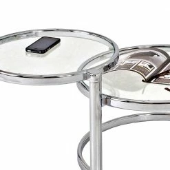 Beistelltisch Rounder In Silber -Raik Shop beistelltisch silber glas rounder 02