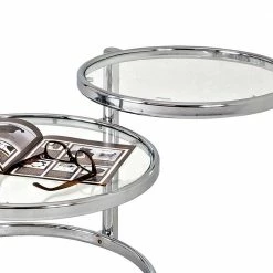 Beistelltisch Rounder In Silber -Raik Shop beistelltisch silber glas rounder 03