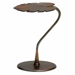 Blatt Design Aluminium Tisch In Altgold - Ejulia -Raik Shop blatt design aluminium tisch in altgold 42x57x35 cm ejulia 02