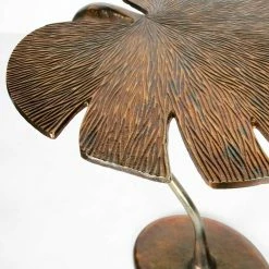 Blatt Design Aluminium Tisch In Altgold - Ejulia -Raik Shop blatt design aluminium tisch in altgold 42x57x35 cm ejulia 04