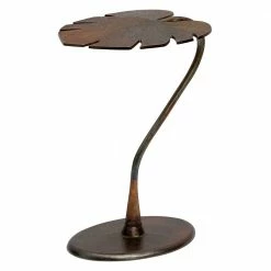 Blatt Design Aluminium Tisch In Altgold - Ejulia