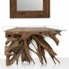 Blickfang Konsole Aus Teak Wurzelholz - Bratannio -Raik Shop blickfang konsole aus teak wurzelholz mit glasplatte 140x76x40 bratannio 01