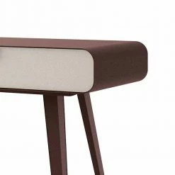 Brauner Stahl Konsolentisch Mit Kunstleder - Rasma -Raik Shop brauner stahl konsolentisch mit kunstleder in beige 100x77x47 cm rasma 02