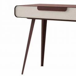 Brauner Stahl Konsolentisch Mit Kunstleder - Rasma -Raik Shop brauner stahl konsolentisch mit kunstleder in beige 100x77x47 cm rasma 03