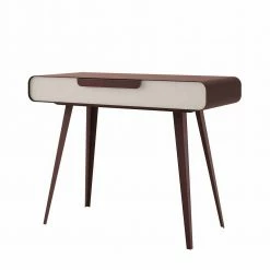 Brauner Stahl Konsolentisch Mit Kunstleder - Rasma