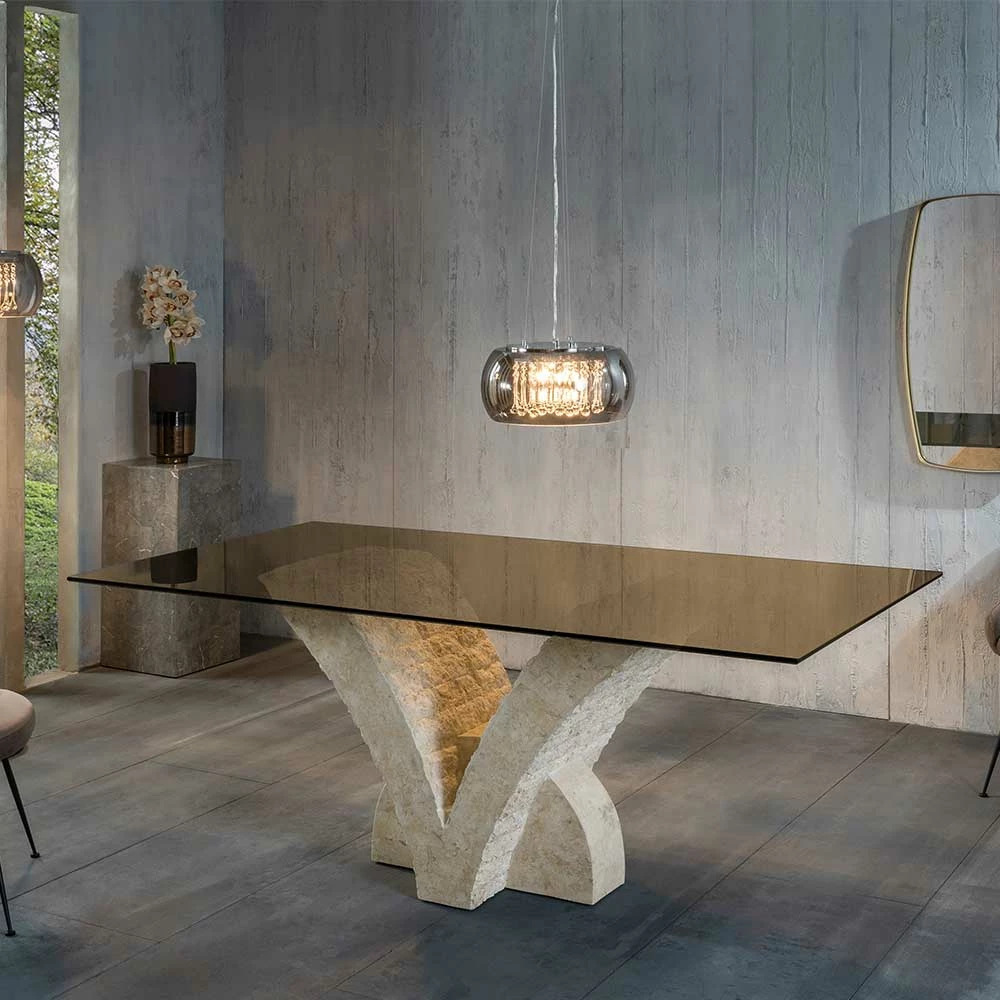 Bronze Glastisch Auf Säulengestell - Lametla 4 Bronze Glastisch Auf Säulengestell - Lametla – Bild 2