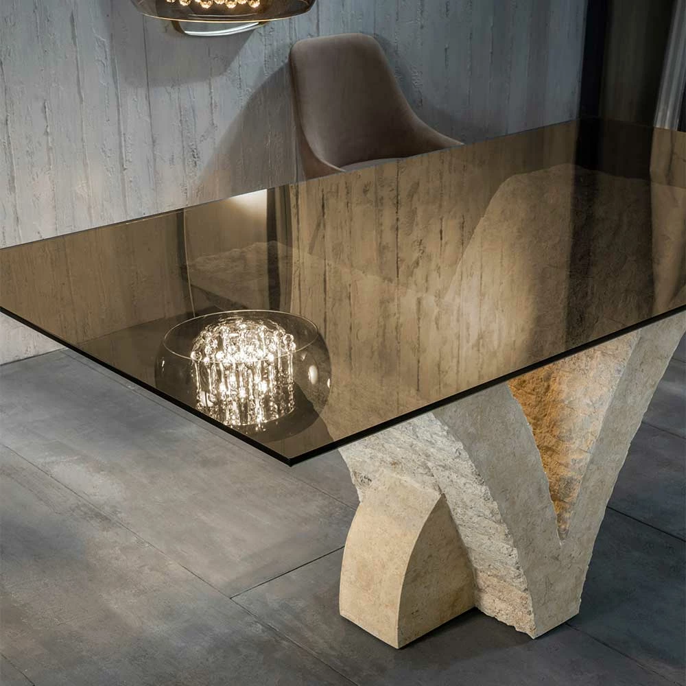 Bronze Glastisch Auf Säulengestell - Lametla 5 Bronze Glastisch Auf Säulengestell - Lametla – Bild 3