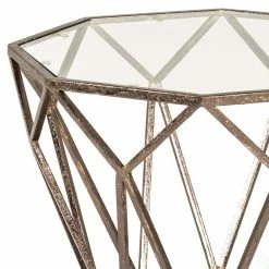 Bronzefarbener Beistelltisch Exados Aus Metall 7 Bronzefarbener Beistelltisch Exados Aus Metall -Raik Shop bronzefarbener beistelltisch aus metall glas exados 02