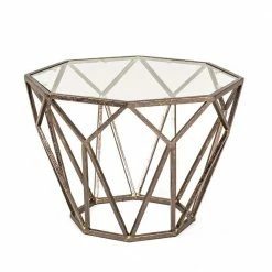 Bronzefarbener Beistelltisch Exados Aus Metall