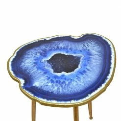 Design Beistelltisch Ujamo In Blau Gold -Raik Shop design beistelltisch blau gold organisch ujamo 03