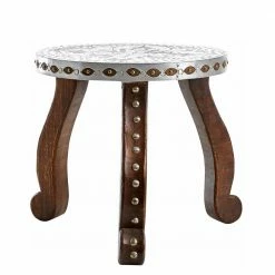 Design Beistelltisch Mit 3-Fußgestell Holz - Ceskan 10 Design Beistelltisch Mit 3-Fußgestell Holz - Ceskan -Raik Shop design beistelltisch mit 3 fussgestell holz und metallplatte silber ceskan 02