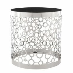 Design Beistelltisch Mit Glasplatte Schwarz - Marissa