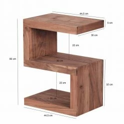 Design Beistelltisch Vislan In S-Form -Raik Shop design beistelltisch s form akazie holz massiv vislan 05
